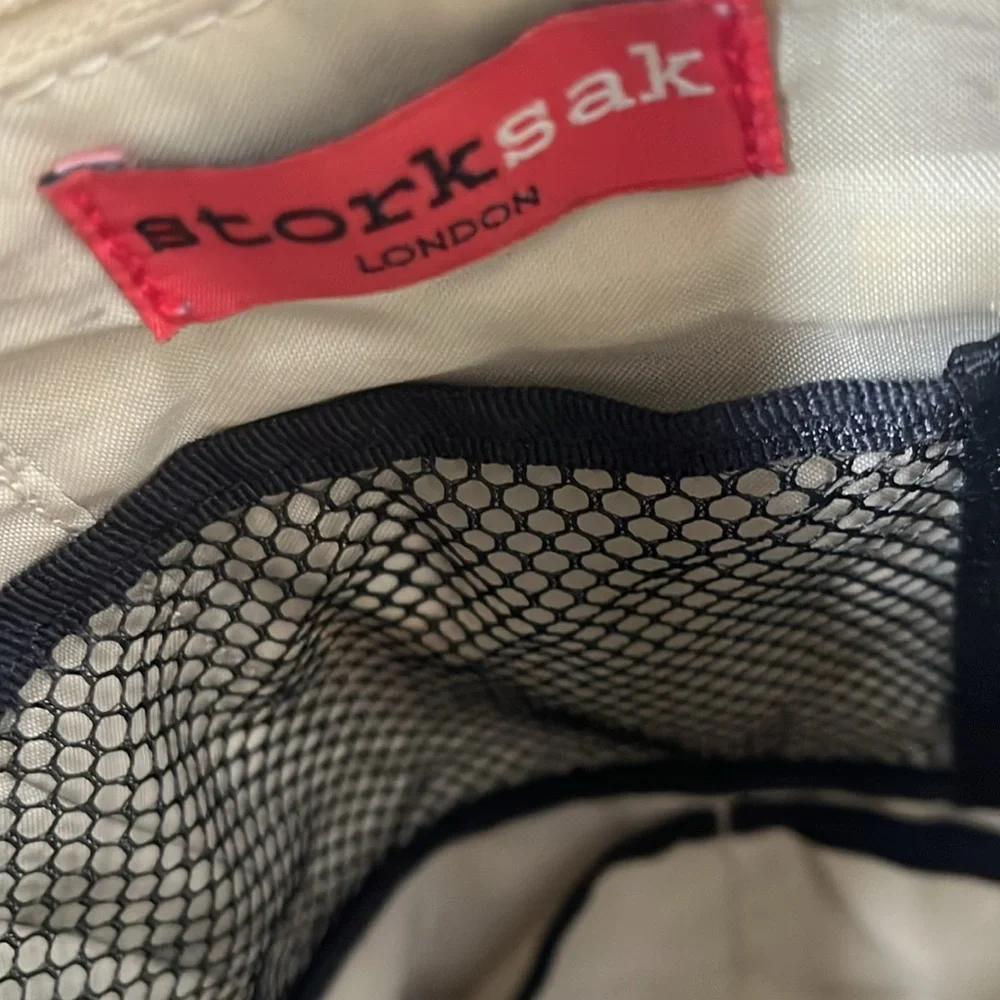 StorkSak Diaper Bag Unisex Style Jamie Black Pebbled Leather EUC
